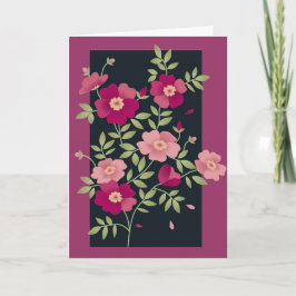 Cartão Posies cor-de-rosa para o dia das mães