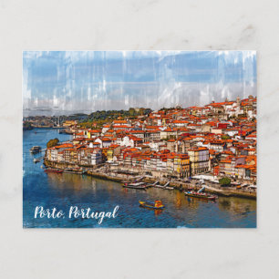 Cartão Postal С paisagem do Porto, rio Douro. Portugal. Camiseta
