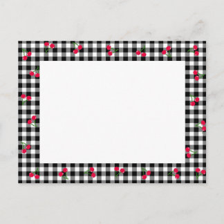 CARTÃO POSTAL チェリー　ギンガムチェック　ブラック