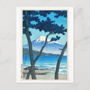 Cartão Postal 三保の富士, Monte Fuji em Miho, Hasui Kawase