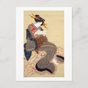 Cartão Postal 女, 国 貞 Mulher, Kunisada, Ukiyo-e
