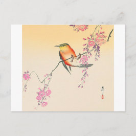 Cartão Postal 桜 に 鳥, 小 古 邨 Bird e Cherry Blossomas, Ohara Koson
