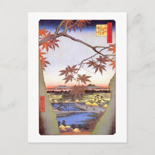 Cartão Postal 江 戸 の 葉, 広 重 Maple of Edo, Hiroshige, Ukiyo-e