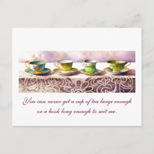 Cartão Postal 0001 Fila de Teacups C.S. Lewis Postcard