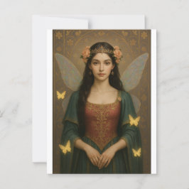 Cartão Postal 001_A fairy princess in teal green and crimson.
