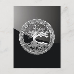 Cartão Postal [01] Árvore de vida celta prateada