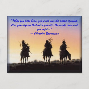Cartão Postal 01_nativo_americano, "Quando você era nascer, voc