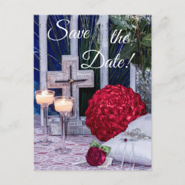 Cartão Postal 0294-Red Buquê com Red Ring & Cross