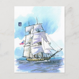 Cartão Postal (053) US Brig Niagara Sailboat