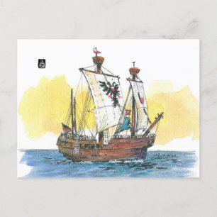 Cartão Postal (06) Lisa von Lubeck Medieval Caravel