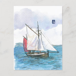 Cartão Postal (093) Leenan Head Sailboat