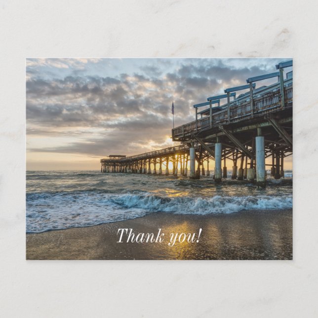 Cartão Postal 1º Nascer do Sol 2017 Cocoa Beach Obrigado (Frente)