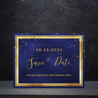 100º aniversário - ouro azul escuro salvar a data