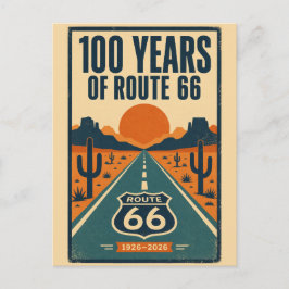 Cartão Postal 100 Anos do Centenário da Rota 66 Vintage American