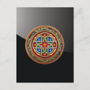 Cartão Postal [100] Cruz Celta [Dourado+Enamel]