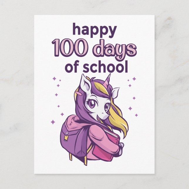 Cartão Postal 100 dias de escola (Frente)