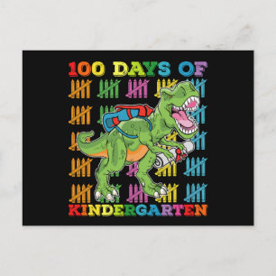 Cartão Postal 100 Dias De Escola De Dinossauros T Rex Do Jardim 