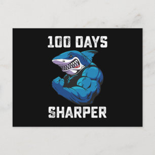Cartão Postal 100 Dias De Sharper Shark 100.º Dia De Gym Escolar