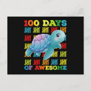 Cartão Postal 100 Dias De Uma Tartaruga Incrível 100º Dia Da Esc