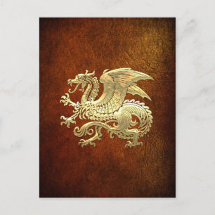 Cartão Postal [100] Dragão islandês, Landvæ ttir [Dourado]