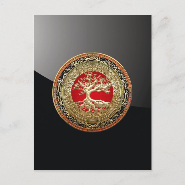 Cartão Postal [100] Treasure Trove: Celtic Tree of Life [Dourado (Frente)