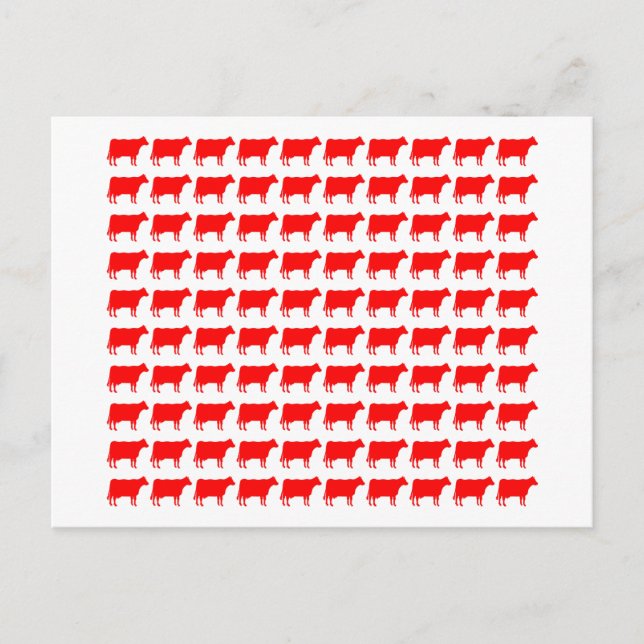 Cartão Postal 100 Vacas - Vermelho (Frente)