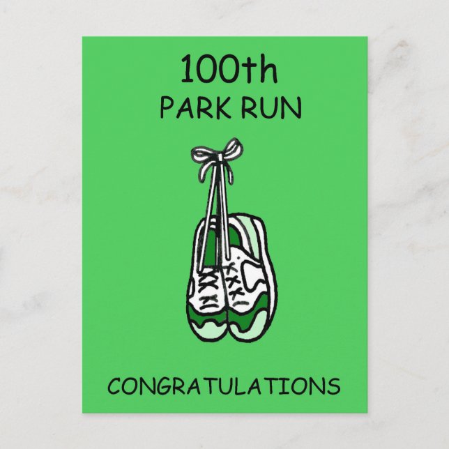 Cartão Postal 100th Park Run Parabéns (Frente)