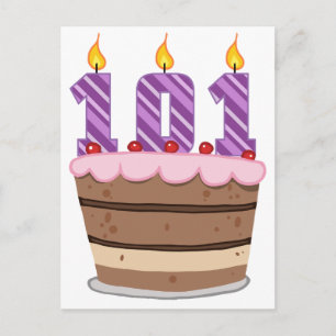Cartão Postal 101 anos no Bolo de Aniversário