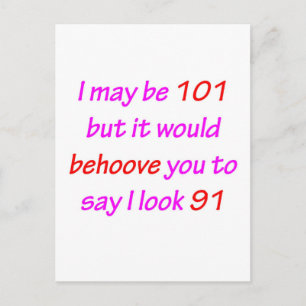 Cartão Postal 101 Behoove You