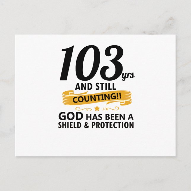 Cartão Postal 103 anos e ainda contando aniversário (Frente)