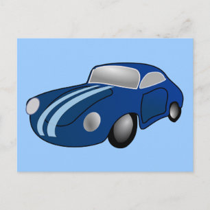 Cartão Postal 10406-Classic-car-vetor BLUE CLASSIC RURO T