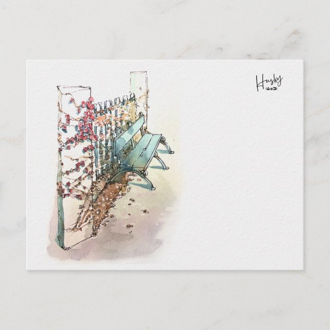 Cartão Postal 10: Um banco com veado (Frente)