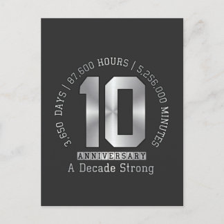 Cartão Postal 10 Year Anniversary Milestone - A Decade Strong 