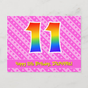 Cartão Postal 11º Aniversário: Listras e Corações Cor-de-Rosa, A