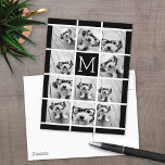 Cartão Postal 11 Monograma de Colagem de Fotografias PODE EDITAR<br><div class="desc">Use até onze fotos quadradas ou selfie por telefone para criar um presente exclusivo e pessoal. Ou você pode ficar com o filhote hipster e fazer uma moda. Se precisar ajustar as fotos,  clique na ferramenta personalizar para fazer alterações.</div>
