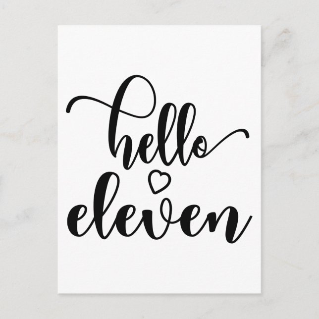 Cartão Postal 11th Birthday Girls Hello Eleven Cute 11 Years Old (Frente)