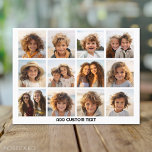 Cartão Postal 12 Colagem de Fotos com Fundo Branco<br><div class="desc">Adicione seus fotos favoritos a este modelo divertido. Você pode usar fotos do Instagram ou quaisquer fotos para esta grade.</div>