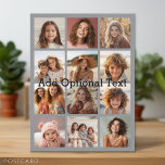 Cartão Postal 12 Colagem de fotos Instagram fundo cinza pastel<br><div class="desc">Uma grade simples com suas fotos favoritas empilhadas em uma colagem de fotos com 12 fotos e um bloco de texto. Adicione suas fotos favoritas a este modelo divertido. Você pode usar fotos do Instagram ou quaisquer fotos para esta grade.</div>