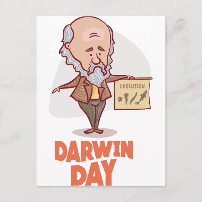 Cartão Postal 12 de fevereiro - Dia Darwin - Dia de Apreciação (Frente)