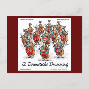 Cartão Postal 12 Tacos de Bebida Rick Londres Engraçado