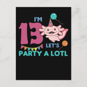 Cartão Postal 13 Birthday Axolotl, 13 anos Axolotl