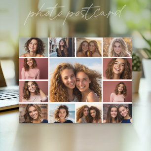 Cartão Postal 13 Colagem de Fotos Instagram com Fundo Branco