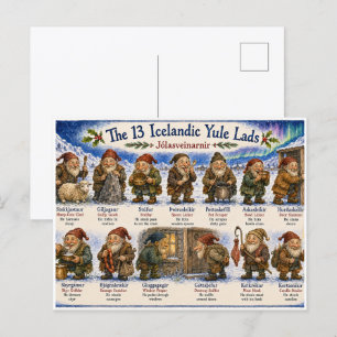 Cartão Postal 13 Duendes de Natal islandeses Natal reykjavik