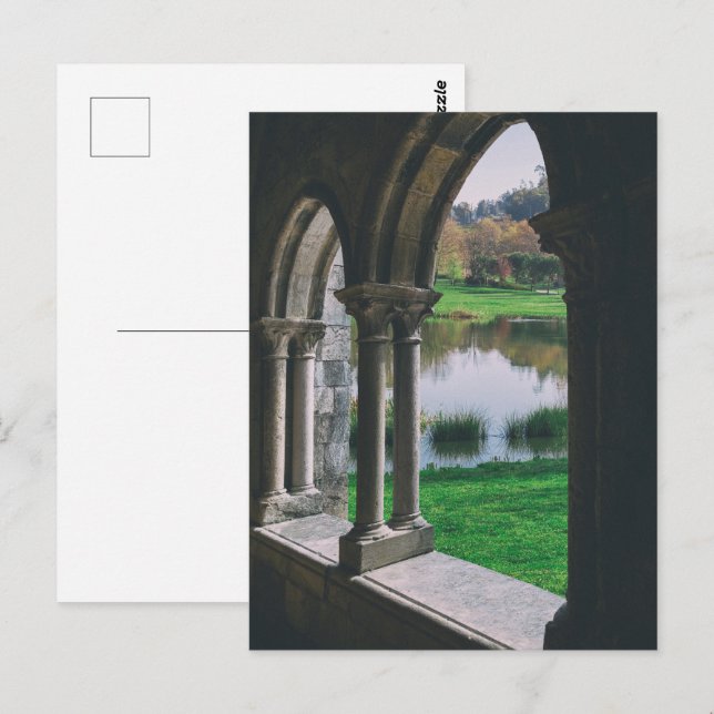 Cartão Postal 13 século Gótica medieval de um lago (Frente/Verso)