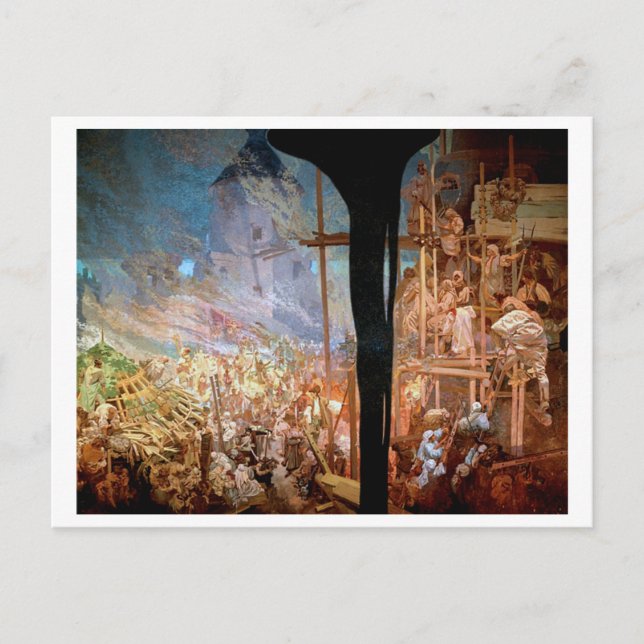 Cartão Postal #14 Defesa de Sziget contra os turcos, Mucha (Frente)