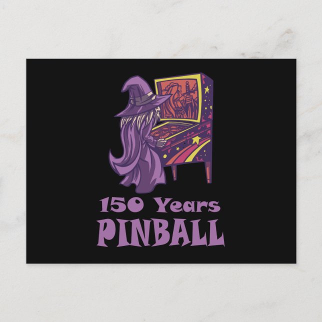 Cartão Postal 150 Anos Pinball Wizard Arcade Aniversário (Frente)