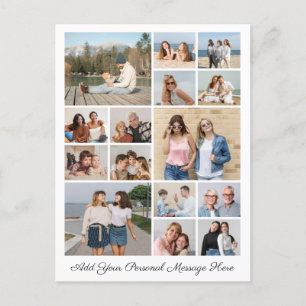 Cartão Postal 15 Colagem de Fotos Adicionar Sua Própria Saudação