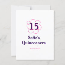 15 quinceanera feliz aniversário rosa púrpura