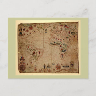 Cartão Postal 1633 Atantic Ocean Portolan Chart - Pascarbonet Ro