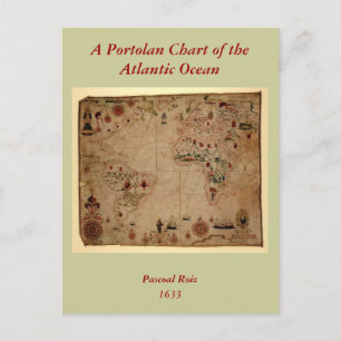Cartão Postal 1633 Atantic Ocean Portolan Chart - Pascarbonet Ro